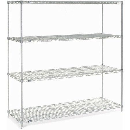 Nexel Wire Shelving, Poly-Z-Brite, 54W X 18D X 74H 18547Z
